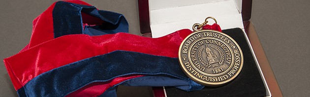 Board of Trustees Distinguished Professor medals on March 20, 2014. (Sean Flynn/UConn Photo)