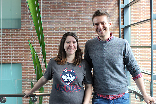 Andrew Frank and Emma Shelly, both first-year Ph.D. students in the Department of Ecology and Evolutionary Biology, have both earned Graduate Research Fellowships from the National Science Foundation (NSF). (Bri Diaz/UConn Photo)