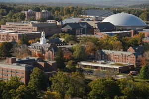 An aerial view of UConn Storrs.