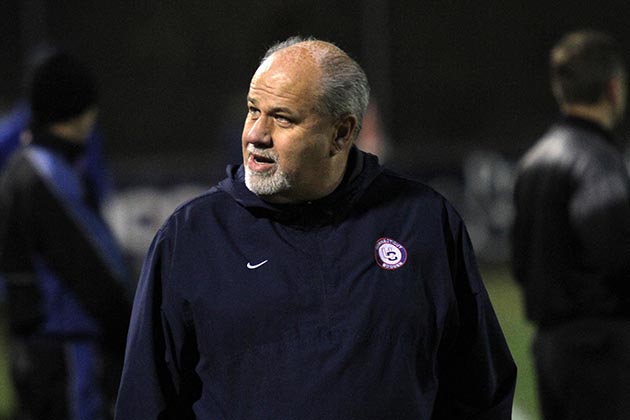 Men's Soccer Head Coach Ray Reid. (Bob Stowell '70 (CLAS) for UConn)