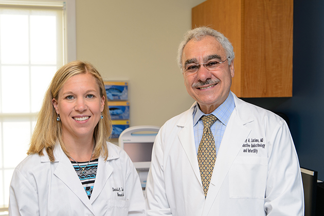 Drs. Danielle and Anthony Luciano are a father-daughter Ob/Gyn team at UConn Health. (Peter Morenus/UConn Photo)