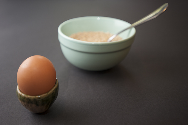 An egg and a bowl of oatmeal. (Sean Flynn/UConn Photo)