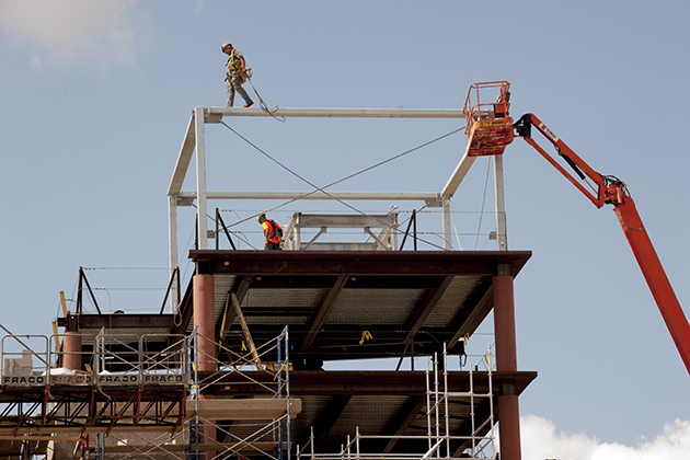 Construction photos of the Stem Dorms on Aug. 24, 2015. (Sean Flynn/UConn Photo)