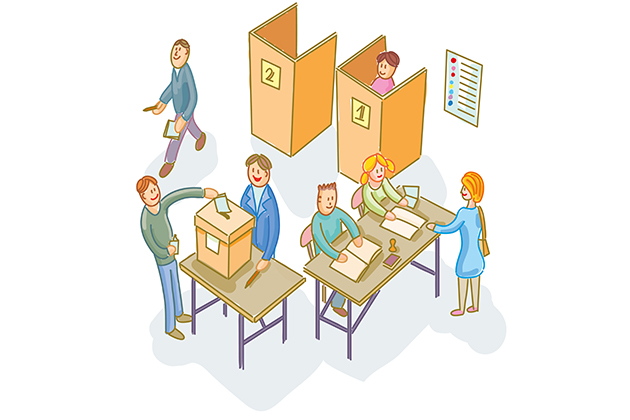 Illustration depicting election day at a polling station. (IStock Image)