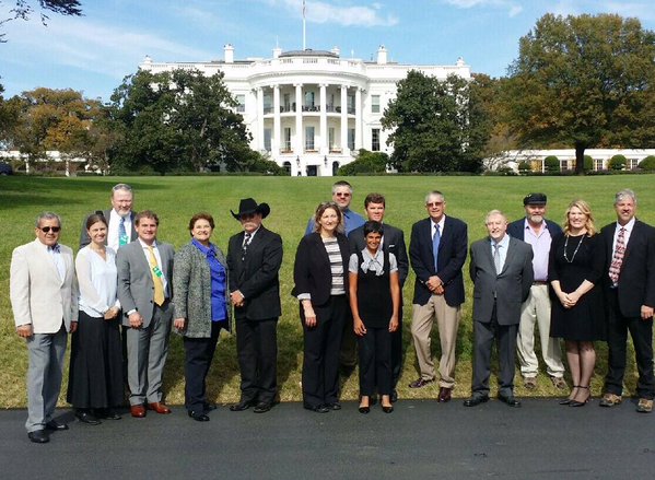 Jiff Martin, second from left, and fellow honorees in front of the White House. (Photo by Pam Jahnke)