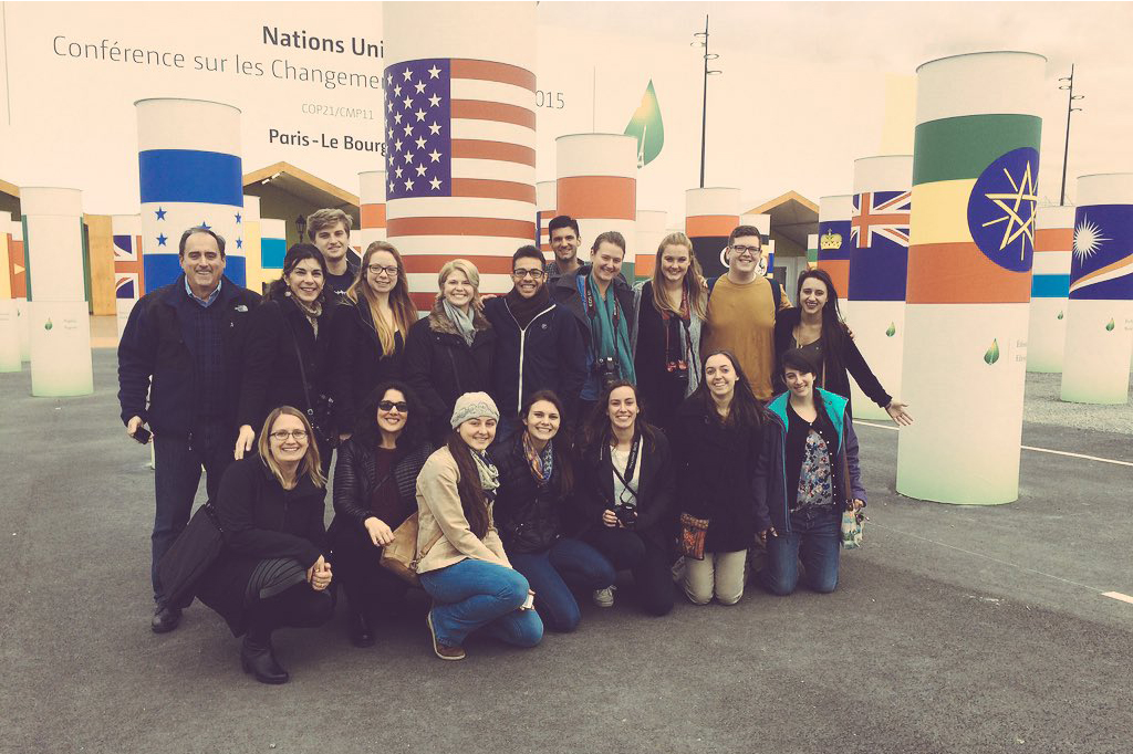 A group of students, faculty, and staff traveled in Paris for the UN climate summit, COP21. (Courtesy of UConn@COP21)