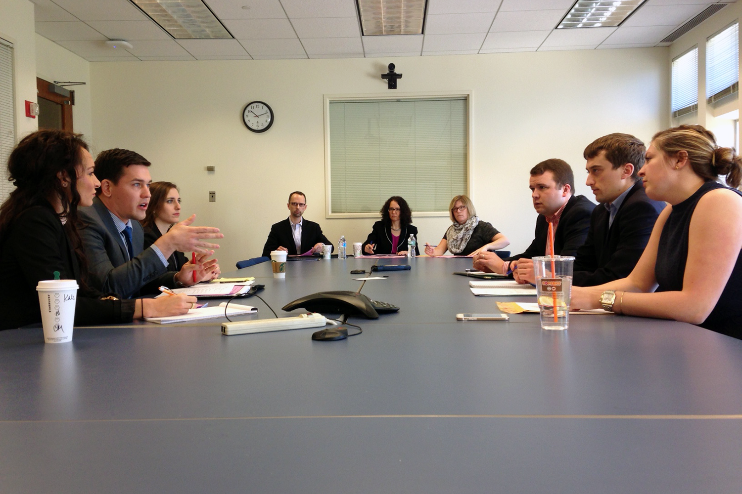 Students in the Business Law Negotiation Competition.