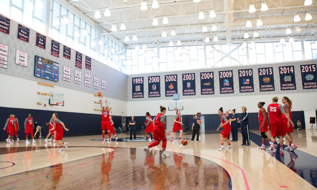 Finalists for the 2016 USA Women's Basketball team try out in the Werth Family UConn Basketball Champions Center during the Olympic Training camp Feb. 21-23. (Stephen Slade '89 (SFA) for UConn)