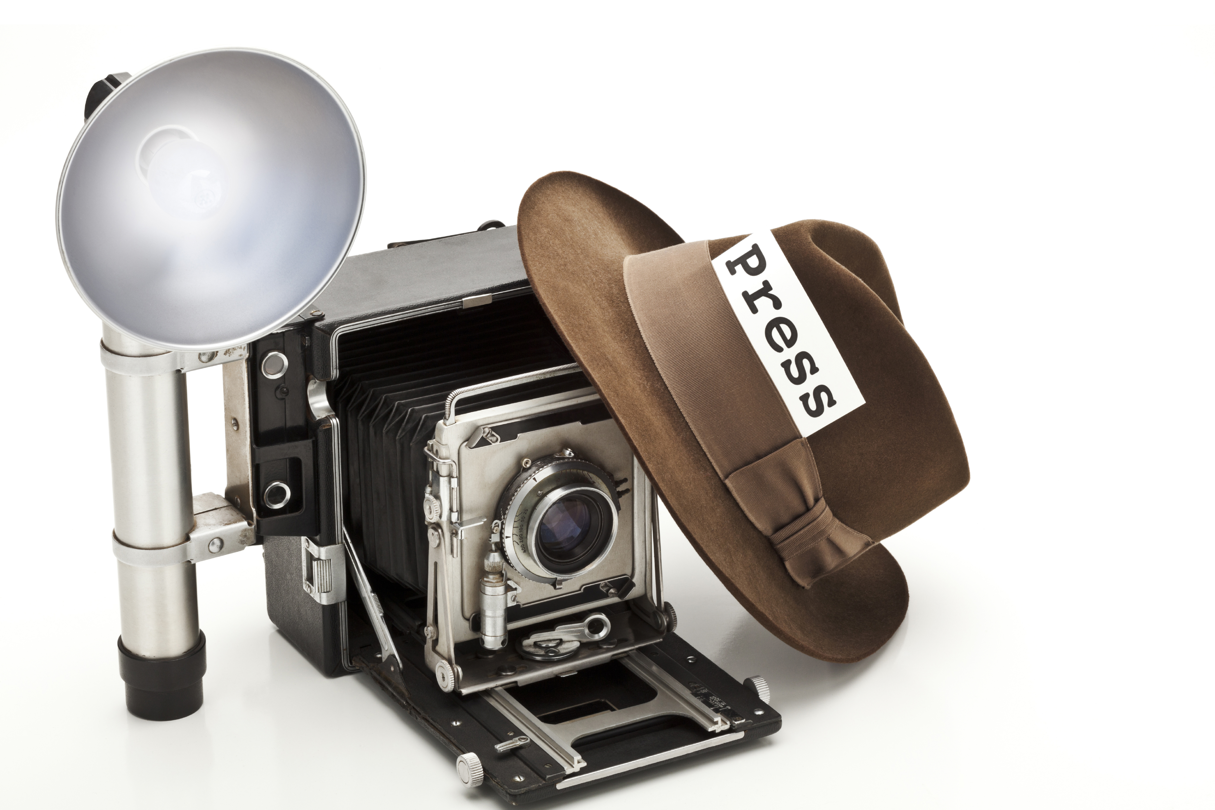 Vintage press camera with flash. (iStock Photo)