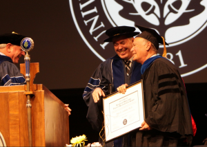 Dr. Marc Lalande receiving UConn Health's Board of Directors Faculty Recognition Award (Photo by John Atashian).