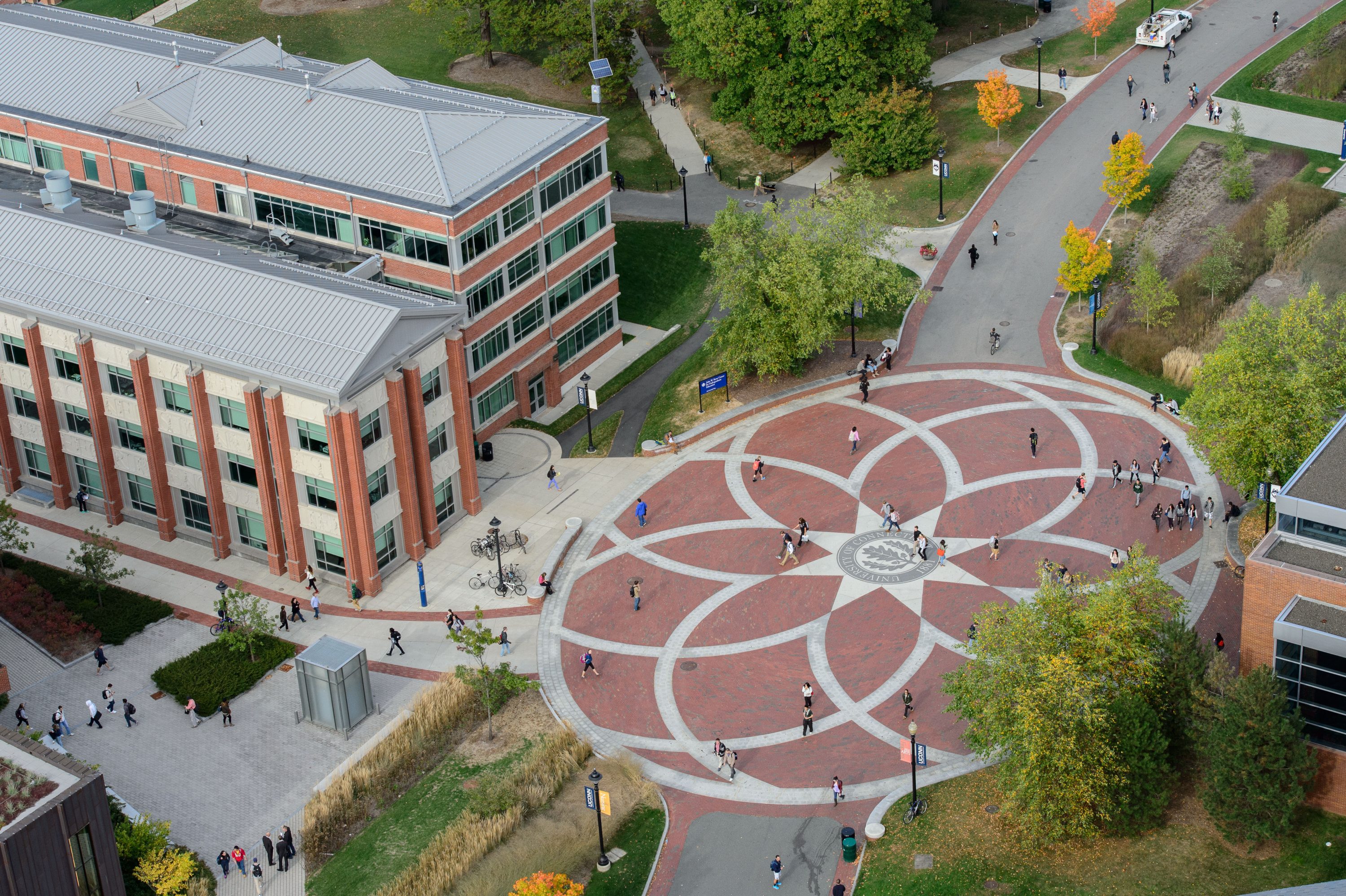 An aerial view of UConn's Storrs campus. (Peter Morenus/UConn File Photo)
