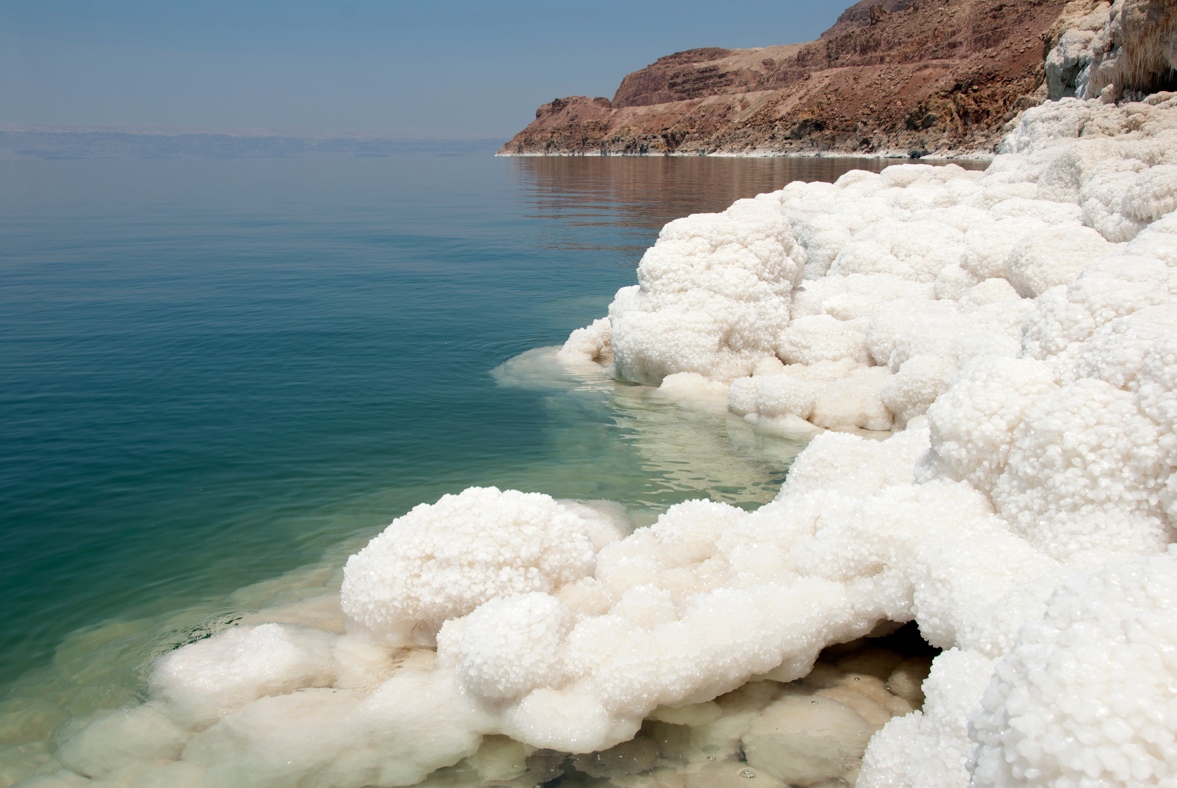 Salted water in the Dead Sea with salt crystals. (iStock Photo)