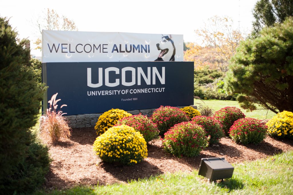 UConn Alumni welcome sign. (Defining Photo for UConn Foundation)