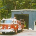 file photo of fire truck and old fire house circa 1970s