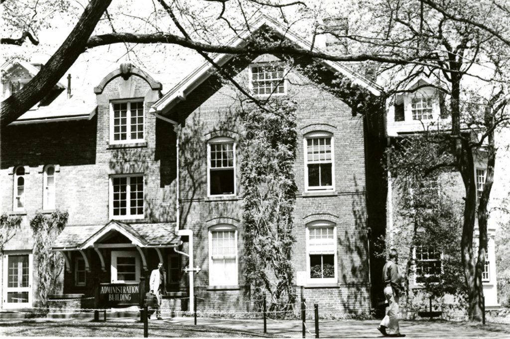 Administration Building, 1280 Asylum Avenue, in the 1950s. (Archives & Special Collections, UConn Library)