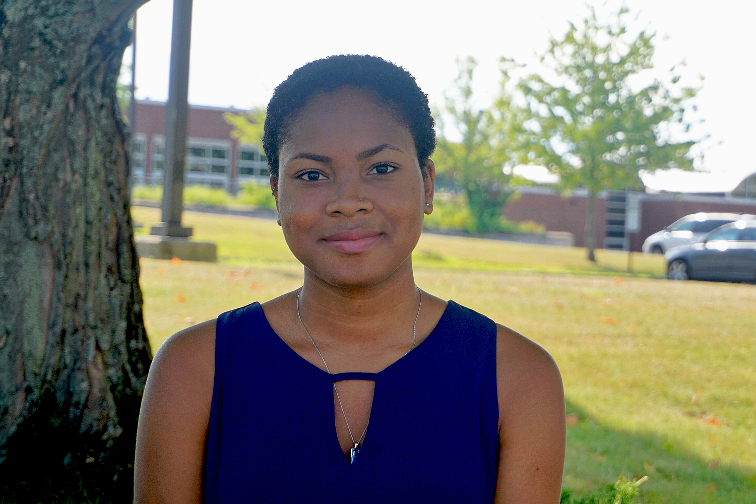 Danielle Russell '17 (CLAS) after attending the Bunche Institute. (Sydney Lauro/UConn Photo)