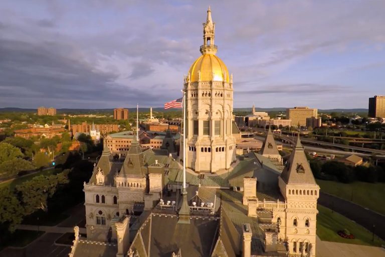 A view of the State Capitol building. The new Downtown Hartford Campus will be integrated with the city's businesses, government, and cultural resources. (Elizabeth Caron/UConn Photo)(Elizabeth Caron/UConn Photo)