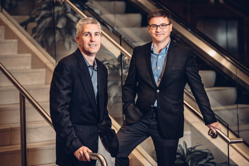 UConn management professors David Souder, left, and Greg Reilly. (Nathan Oldham/UConn Photo)