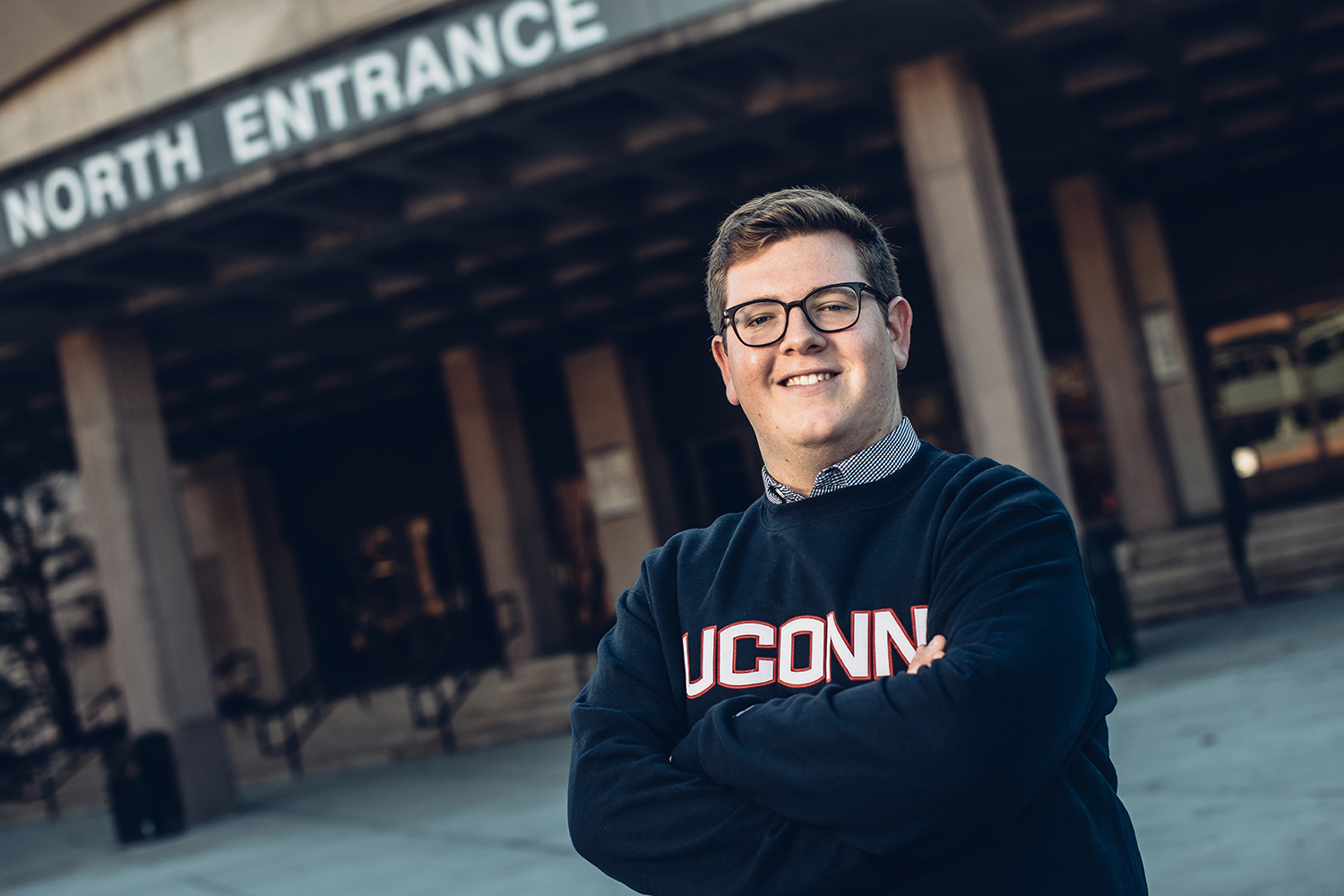 When senior Andrew Carroll graduates in May, he will have completed a triple major, and his resume will include a semester of education abroad and additional world travel that gave him a new, bolder perspective. (Nathan Oldham/UConn photo)