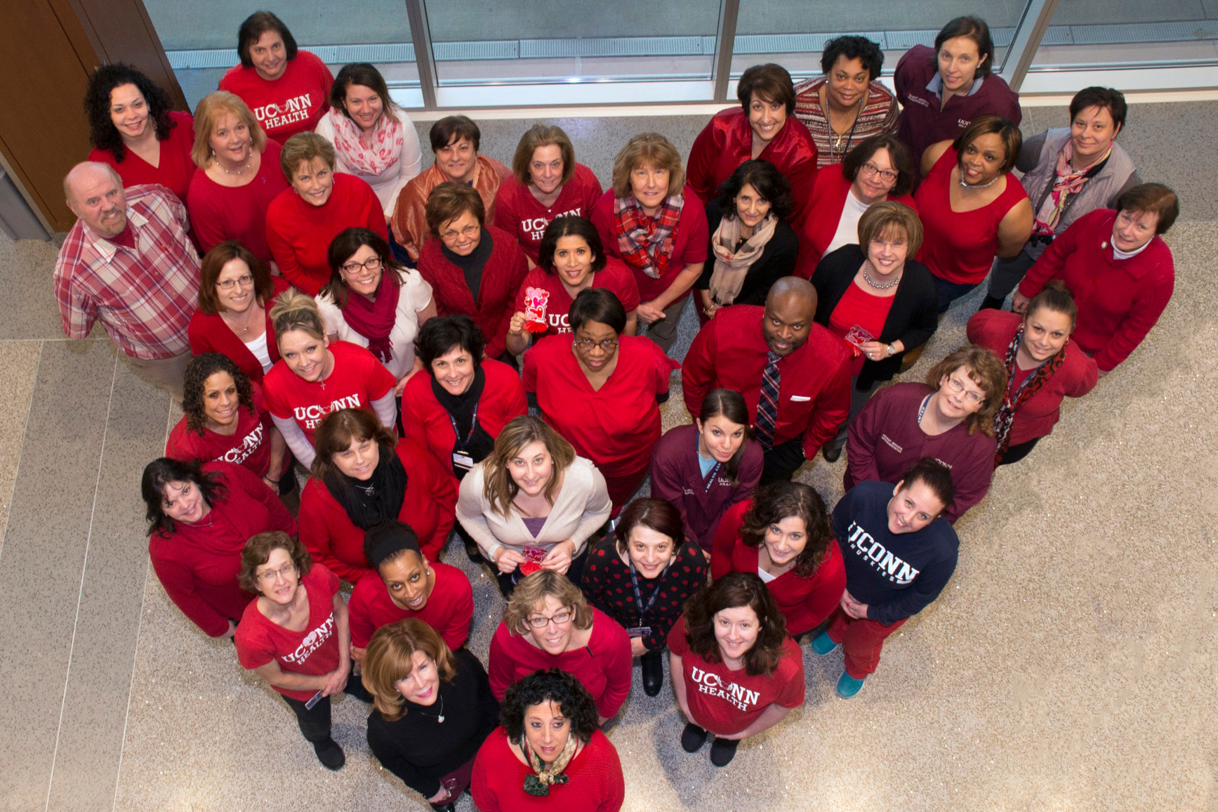 Wear a piece of red clothing on Friday, Feb. 3, National Wear Red Day, to help raise awareness of the importance of preventing heart disease and stroke in women. (Janine Gelineau/UConn Health Photo)