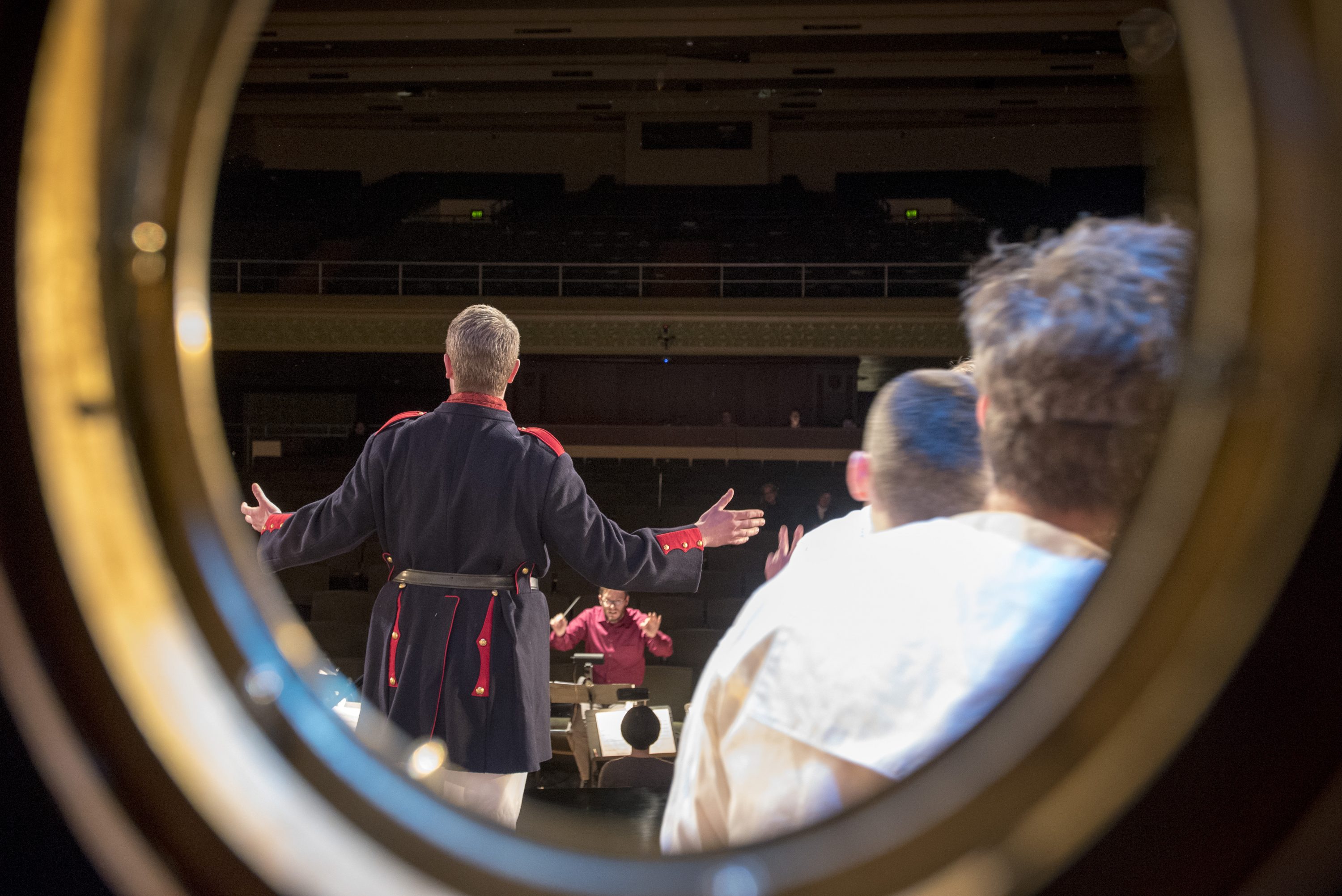 Photos taken from backstage at Jorgensen Center for the Performing Arts during the UConn Opera production of Gilbert & Sullivan's comic operetta H.M.S. Pinafore on Jan. 24, 2017. (Sean Flynn/UConn Photo)