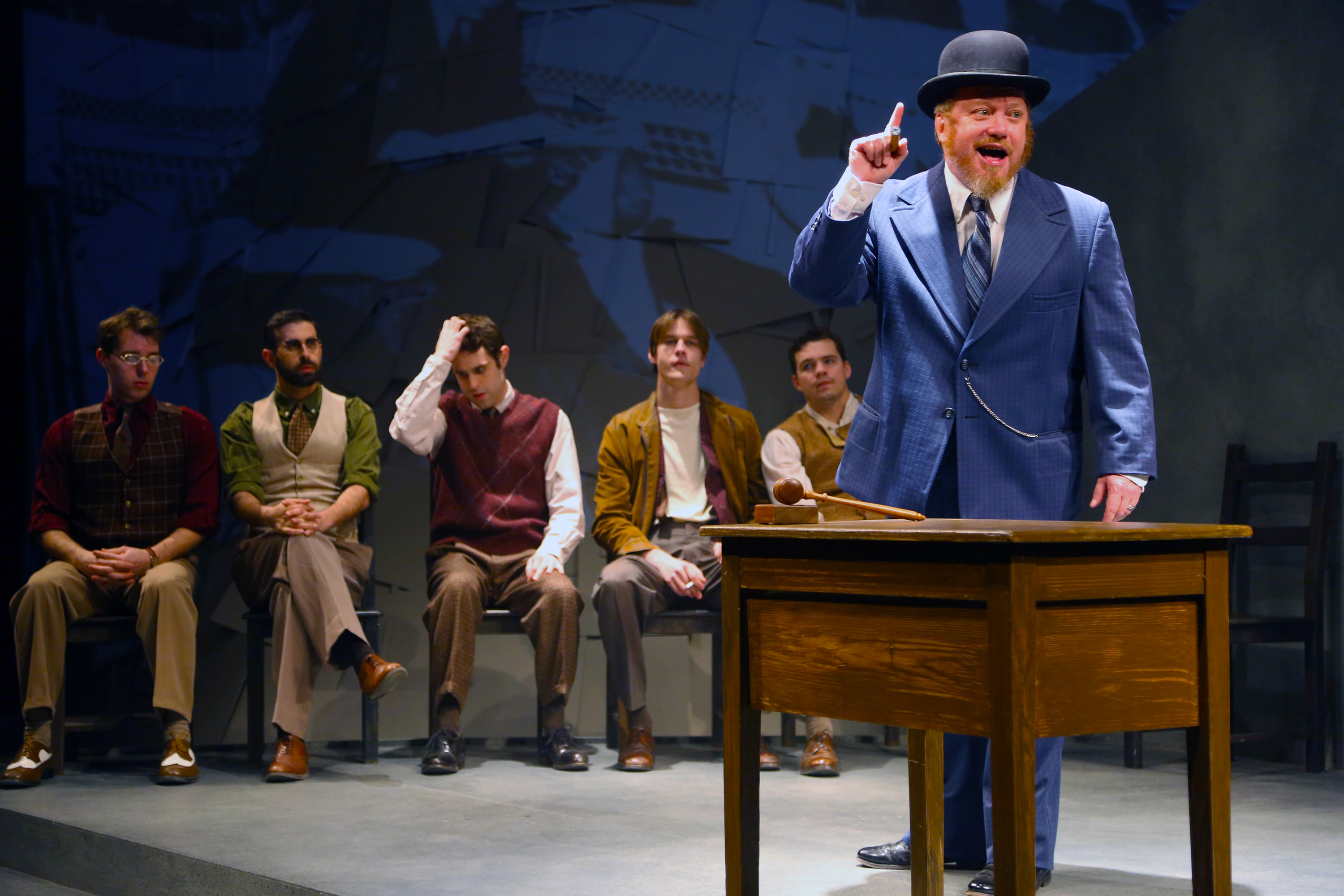 Guest artist Michael Lewis (Harry Fatt) is the union leader in Connecticut Repertory Theatre’s production of 'Waiting for Lefty' by Clifford Odets, onstage through March 5 at Nafe Katter Theatre. (Gerry Goodstein for UConn)