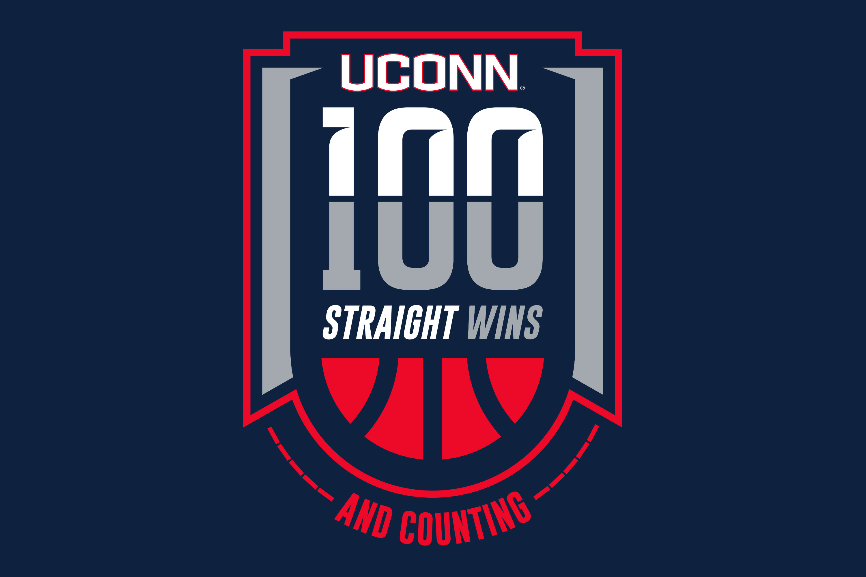 UConn 100 straight wins and counting graphic