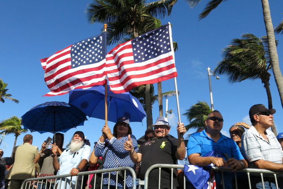 Pro-statehood supporters at the seaside Capitol in San Juan, Puerto Rico. (AP Photo/Danica Coto via The COnversation)