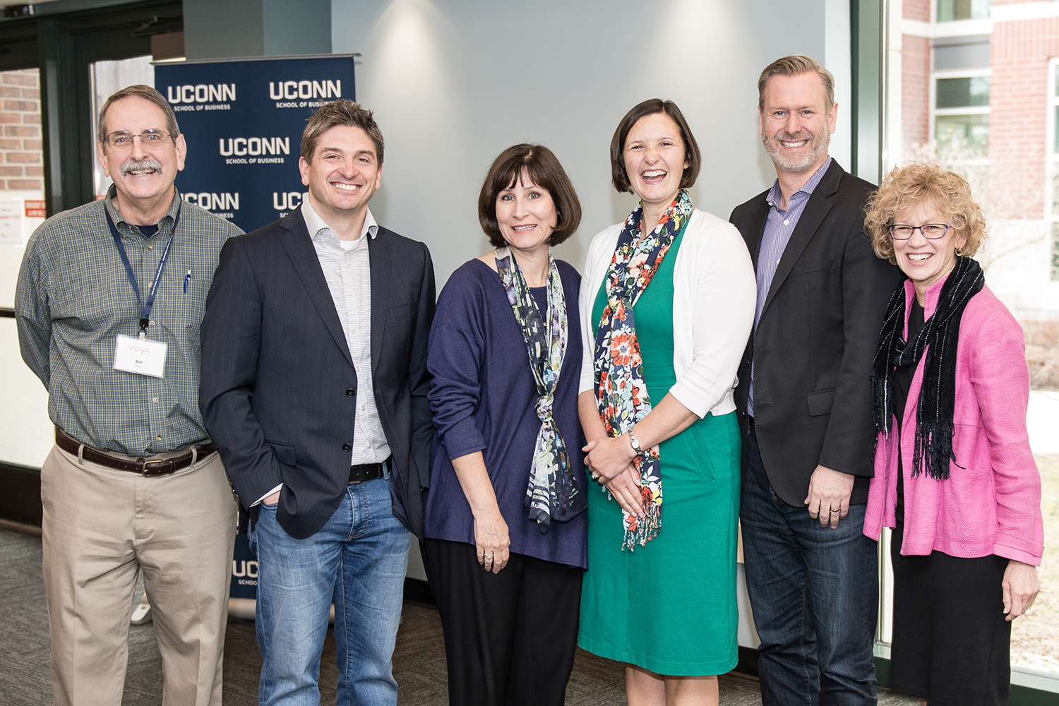 From left: Bill Ross, Remi Trudel, Jennifer Escalas, Karen Winterich, Mark Forehand, and Robin Coulter (Nathan Oldham/UConn photo)