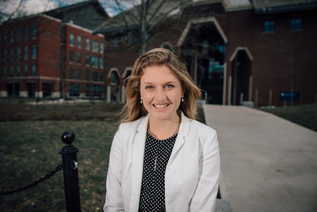 Marketing major Margo Bailey was awarded a highly competitive Fulbright Scholarship to the Instituto de Empress Business School in Madrid Spain. (Nathan Oldham/UConn photo)