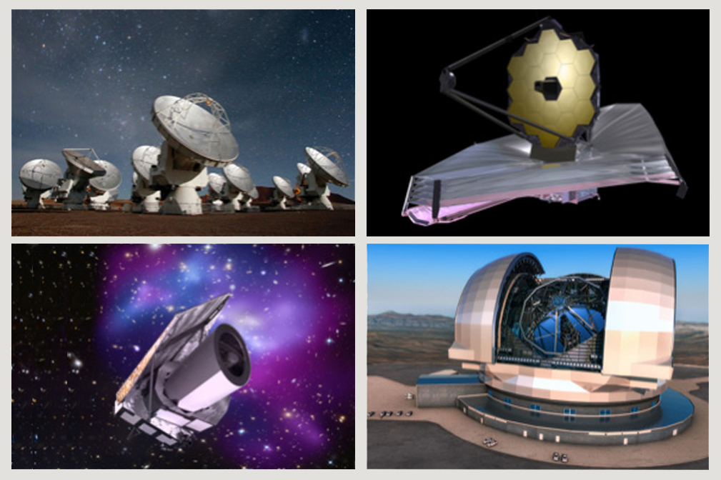 Four new telescopes are now or will soon come online, sending imagery to the DAWN Center: the Atacama Large Millimeter/submillimeter Array; the James Webb Space Telescope; Euclid, a space craft; and the European Extremely Large Telescope.