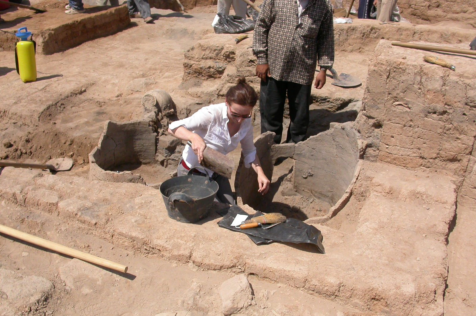 UConn archaeologist Alexia Smith works in the field.