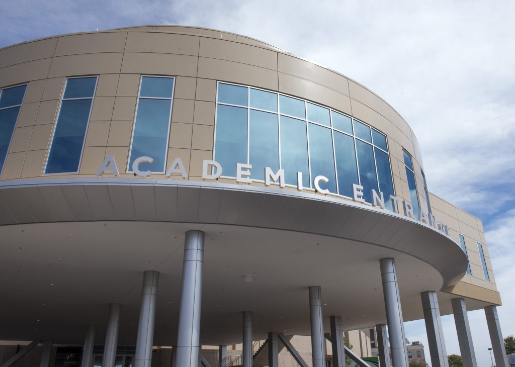 The new Academic Rotunda at UConn School of Medicine (Tina Encarnacion/UConn Health Photo).