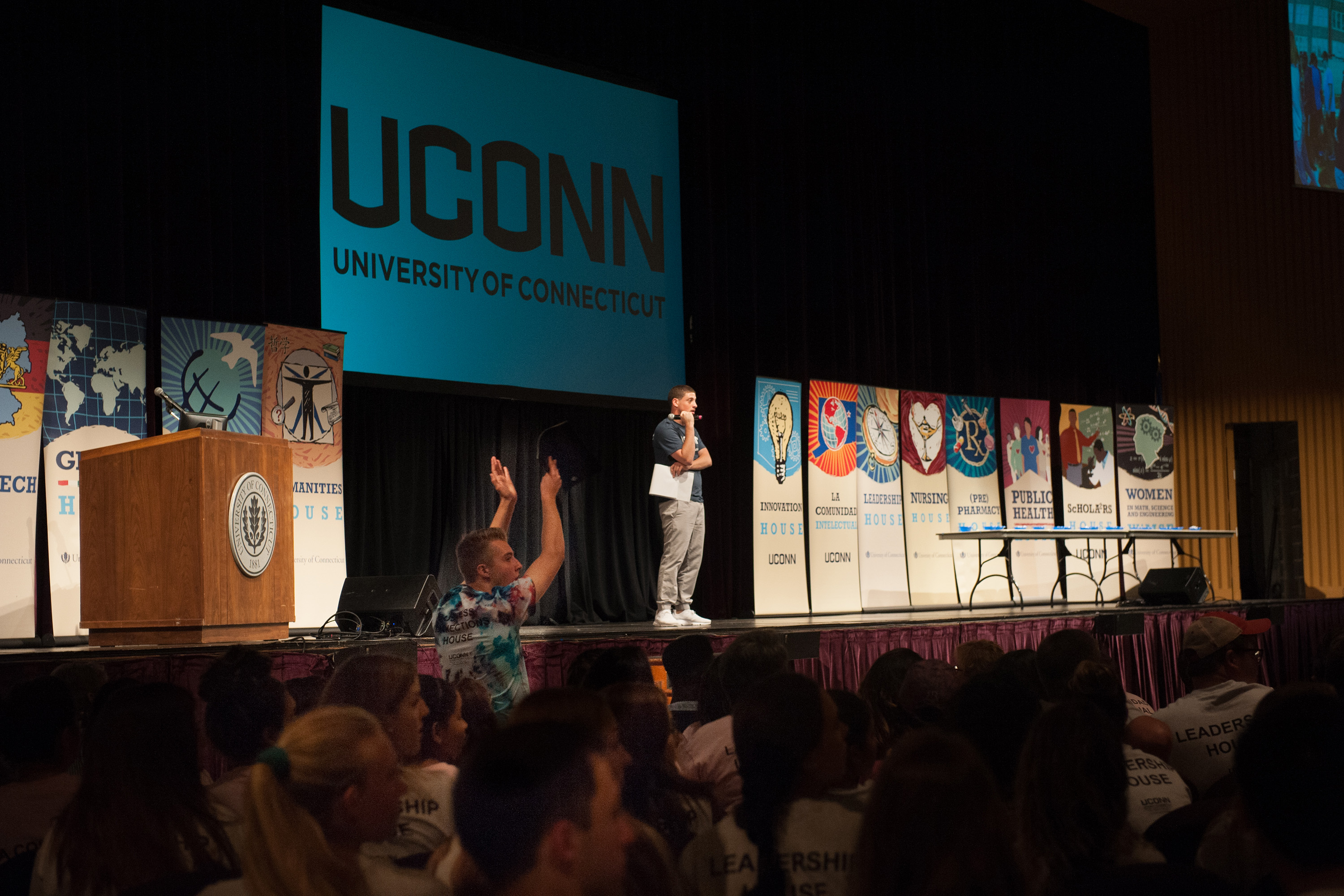Many students got an introduction to UConn's Learning Communities at a kickoff event on Aug. 27. (Defining Studios for UConn)