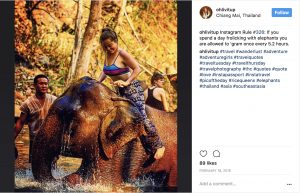 Olivia Balsinger spends the day riding an elephant in Thailand ...
