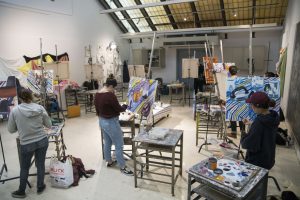 The Basic Painting class is a requirement for all fine arts students, but is open to students from any major. (Garrett Spahn/UConn Photo)