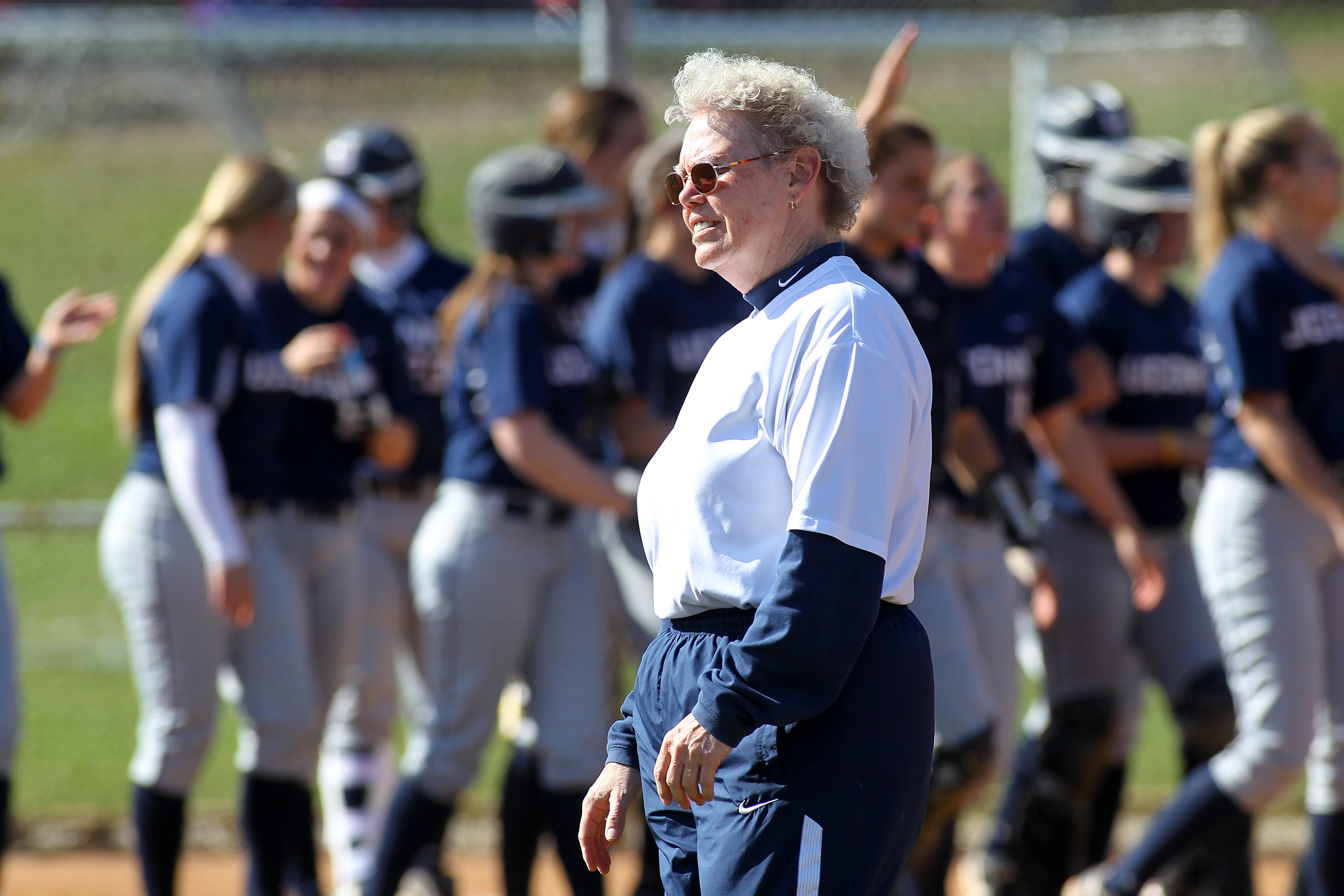 Karen Mullins, head coach of UConn softball 1983-2014. (Stephen Slade '89 (SFA) for UConn)