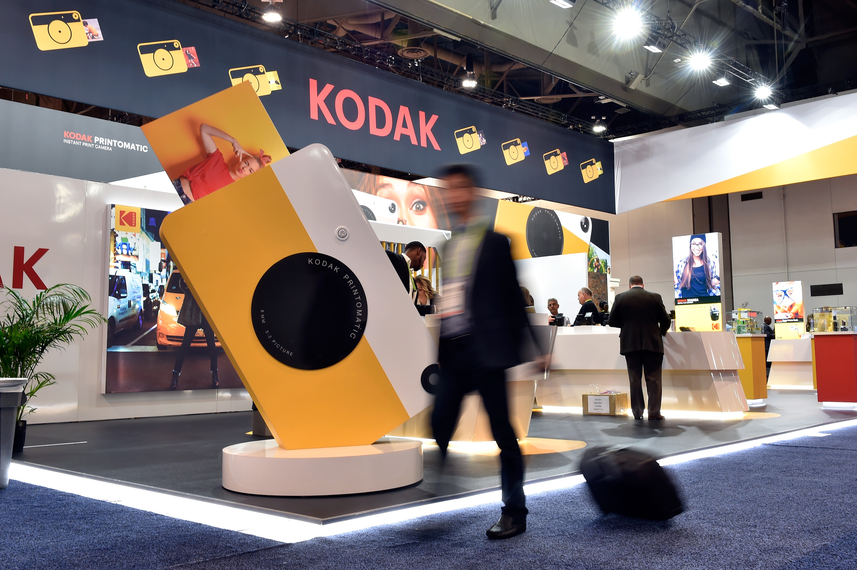 An attendee walks by the Kodak booth during CES 2018 at the Las Vegas Convention Center. CES is the world's largest annual consumer technology trade show. (Photo by David Becker/Getty Images)