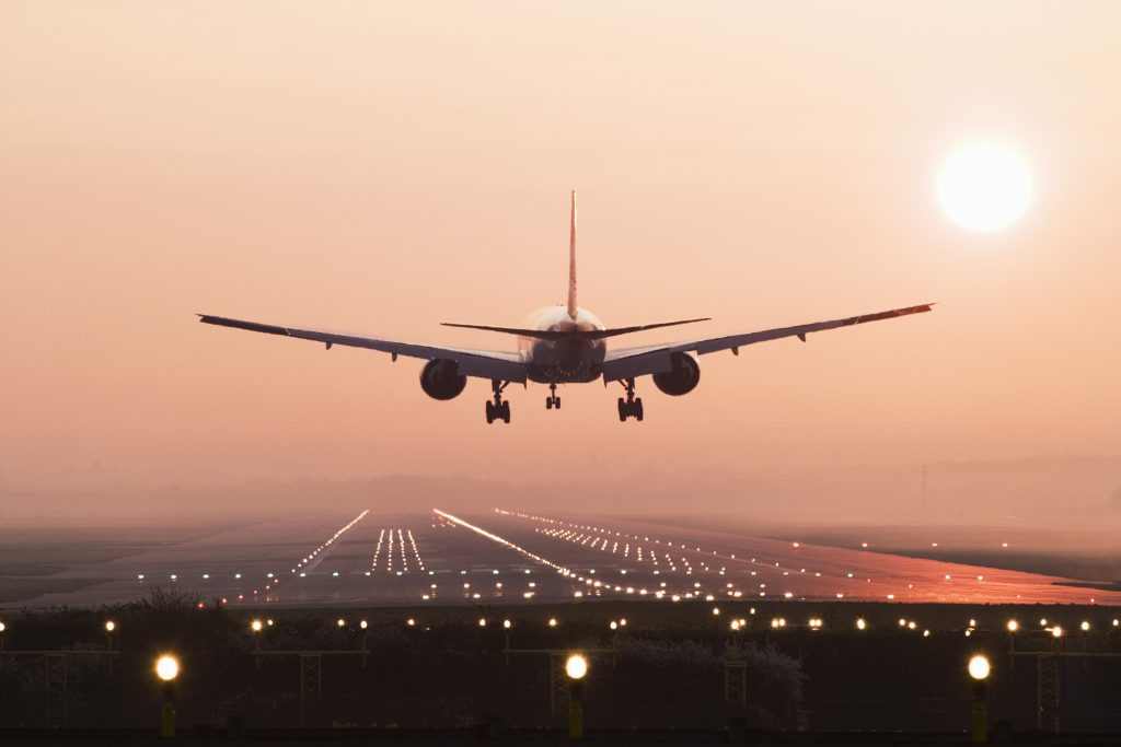 Airplane landing on the runway at Gatwick Airport, London, U.K. (Getty Images)