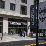 An exterior view of the Barnes & Noble Bookstore at the Hartford campus. (Peter Morenus/UConn Photo)