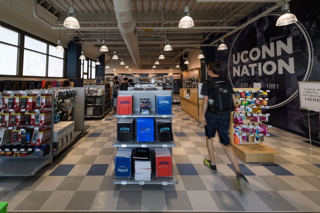 The new UConn Bookstore at the Hartford campus. (Peter Morenus/UConn Photo)