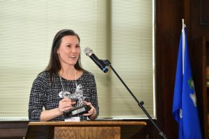 Bianka Horvath, Off Campus Student Services, recipient of the rising star award. (Peter Morenus/UConn Photo)