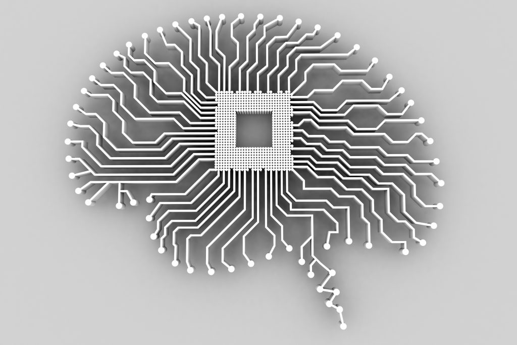A brain-shaped printed circuit board. (Alfred Pasieka,/Science Photo Library via Getty Images)