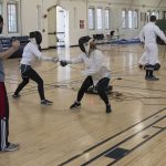 The UConn Fencing Club practices at the Willis Nichols Hawley Armory on March 4. The club is open to both men and women, in any major. (Garrett Spahn '18 (CLAS)/UConn Photo)