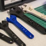 A series of wrenches 3-D printed by Nathan Hom '19 (ENG/BUS) in the OPIM Innovate Lab. These wrenches are fully functional. (Garrett Spahn '18 (CLAS)/UConn Photo)