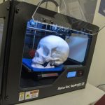 A model of a skull printed by a UConn student using one of the three 3-D printers available in the OPIM Innovate Lab. (Garrett Spahn '18 (CLAS)/UConn Photo)