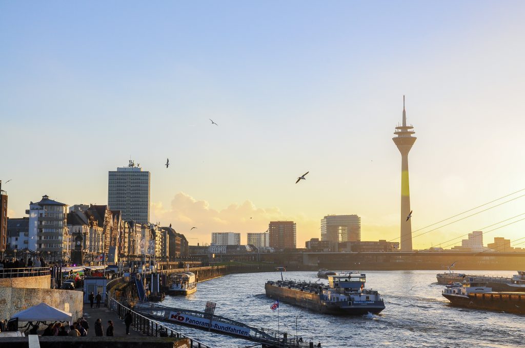 A view of Dusseldorf, Germany. EUROBIZ students will do a three- to six-month internship in Germany, with a German company. (Getty Images)