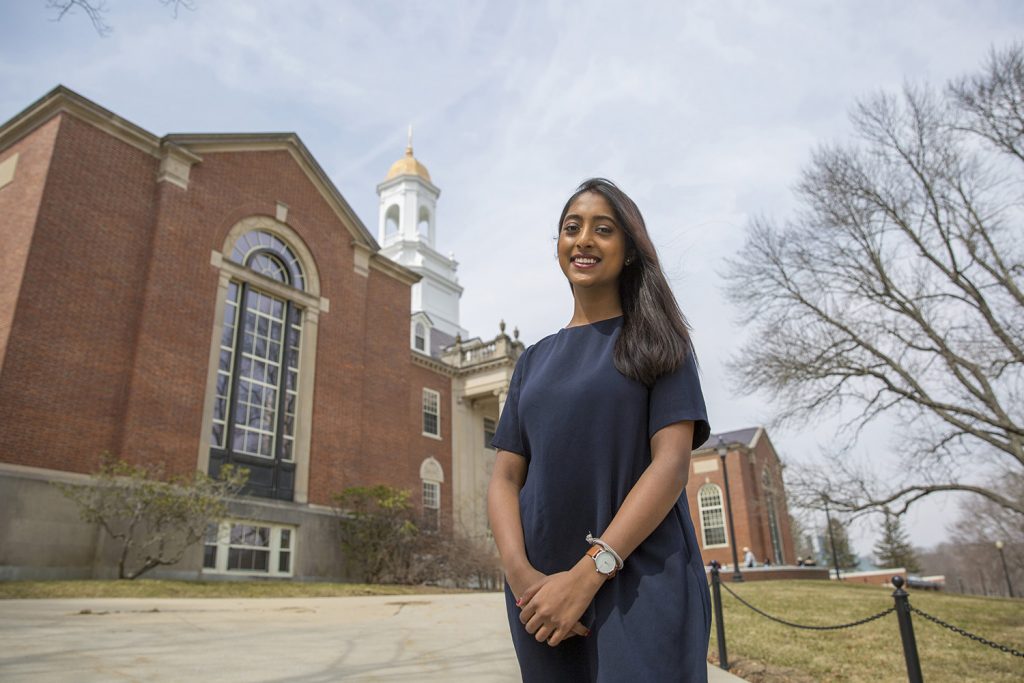 Akshayaa Chittibabu ’19 (CLAS) looks to use her Truman scholarship for graduate work in dual medical and public health programs. (Bri Diaz/UConn Photo)
