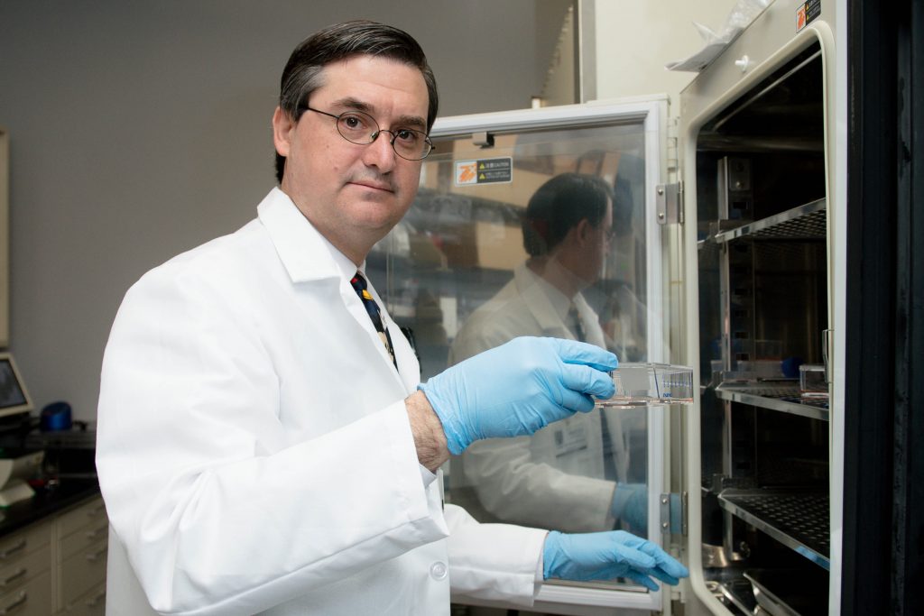Dr. David Weinstein, director of the GSD program, in the lab at UConn Health. He will oversee the first gene therapy trial for GSD, a rare childhood disorder that impacts the liver's storage and release of sugar. (Erin Blinn-Curran/Connecticut Children's Photo)