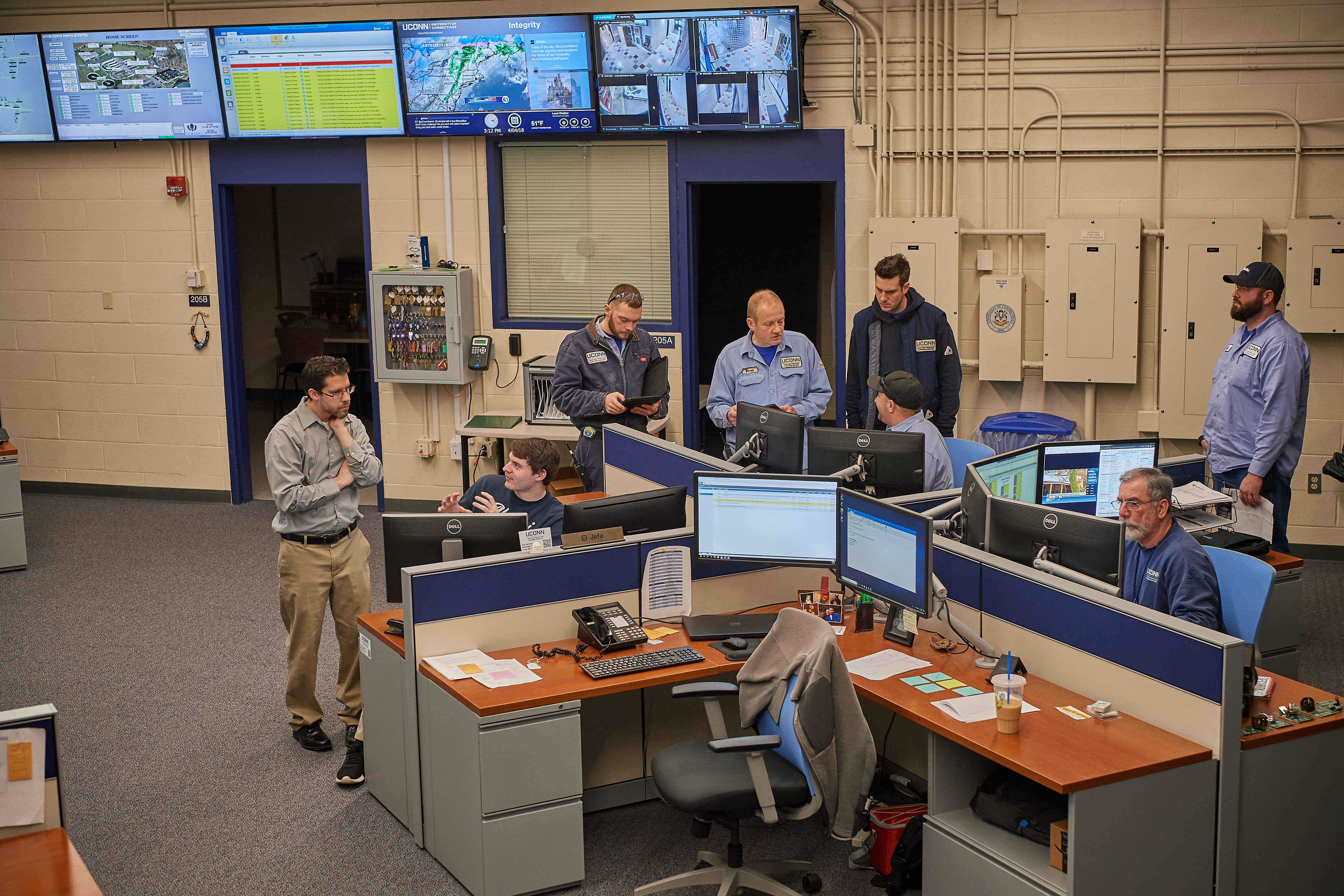 A view of the Facilities Operations Center on April 4, 2018. (Peter Morenus/UConn Photo)